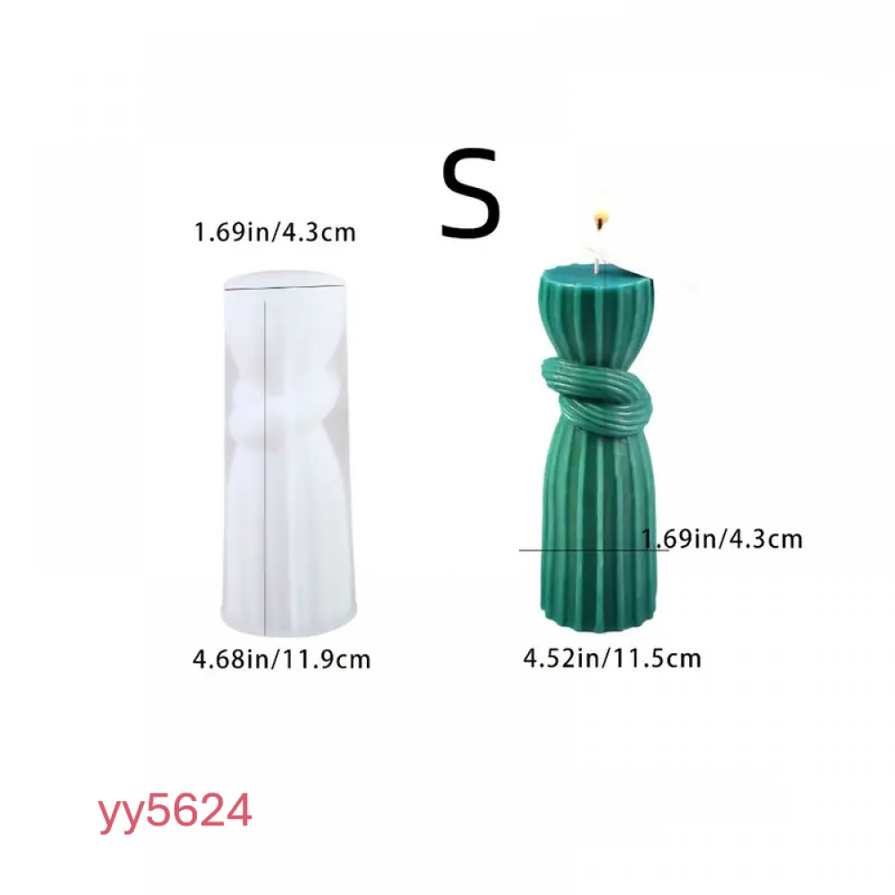 YY5624 Düğüm Sütun Mum Silikon Kalıp – Şık ve Zarif Dekoratif Hediye!